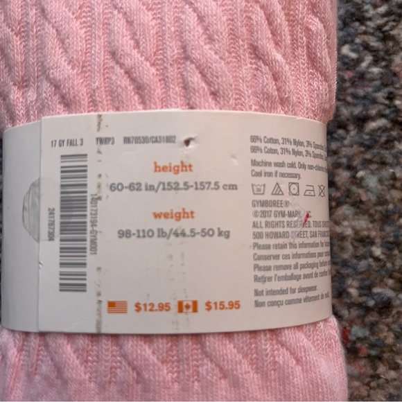 NEW Gymboree Pink Tights Cable-knit Size 14 Easter - Picture 3 of 6